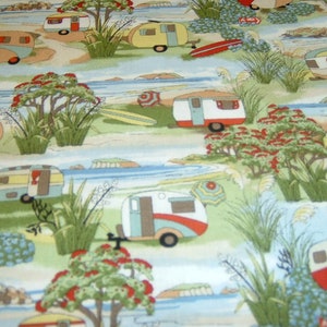 Rest 60 cm Camper Caravan retro Camper Holiday Cotton Patchwork Fabric 60 x 110 cm