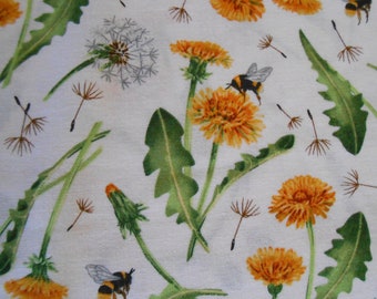 Dandelion Dandelion Bees Tessuto patchwork di cotone Northcott "Beecroft" 50 x 110 cm