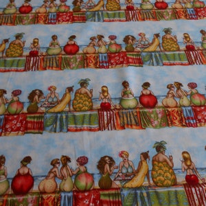 Fruit Ladies Elisabeth Studios 47 x 110 cm Stripe Sea Swimwear Cotton Patchwork Fabric image 2