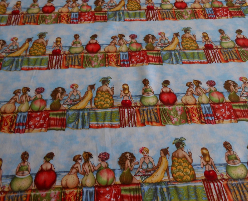 Fruit Ladies Elisabeth Studios 47 x 110 cm Stripe Sea Swimwear Cotton Patchwork Fabric image 2