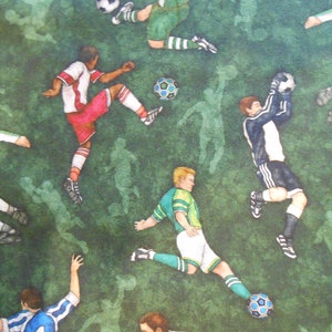 Football Soccer Player Goalkeeper Quilting Treasure Cotton Patchwork Fabric 50 x 110 cm image 1