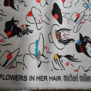 Hats Women Miller Flowers in her hair 50 x 110 cm cotton patchwork fabric image 6