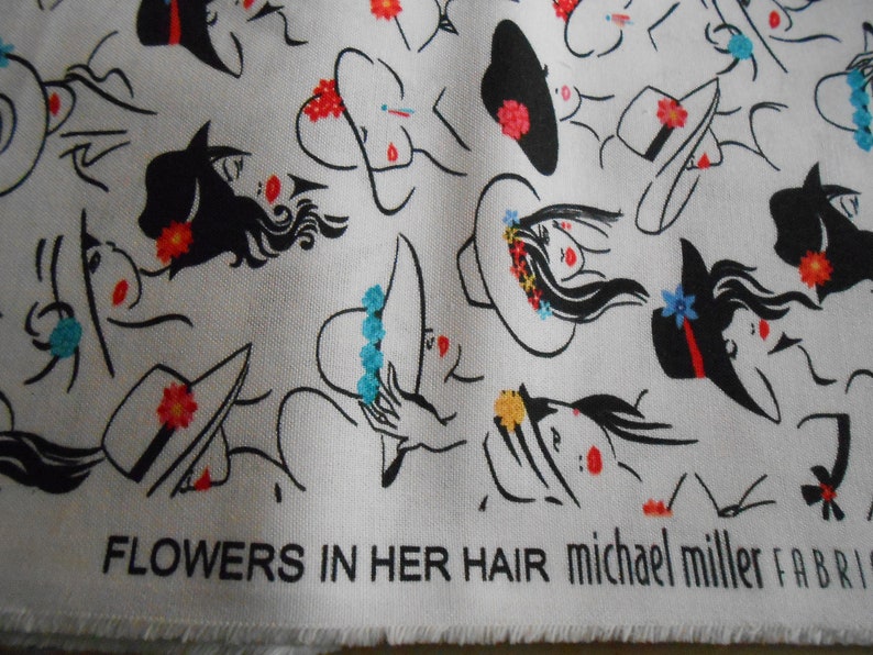 Hats Women Miller Flowers in her hair 50 x 110 cm cotton patchwork fabric image 6