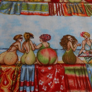 Fruit Ladies Elisabeth Studios 47x110 cm Stripe Meer Bademode Baumwolle Patchworkstoff Bild 1