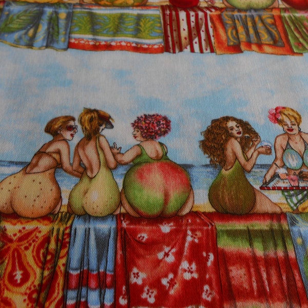 Fruit Ladies Elisabeth Studios 47x110 cm Stripe Meer Bademode  Baumwolle Patchworkstoff