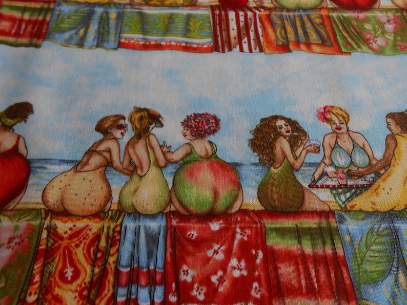 Fruit Ladies Elisabeth Studios 47x110 cm Stripe Meer Bademode Baumwolle Patchworkstoff Bild 1