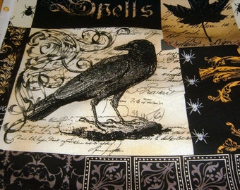 Bat Raven Skeleton Gothic Miller Cotton Patchwork Fabric 50 x 110 cm