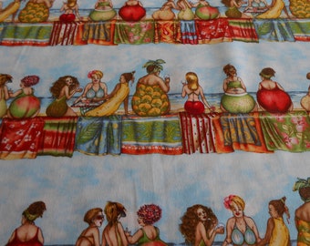 Fruit Ladies Elisabeth Studios 47 x 110 cm Stripe Sea Swimwear Cotton Patchwork Fabric