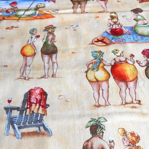 Fruit Ladies Elisabeth Studios 50 x 110 cm all-over beach sea swimwear cotton patchwork fabric image 7