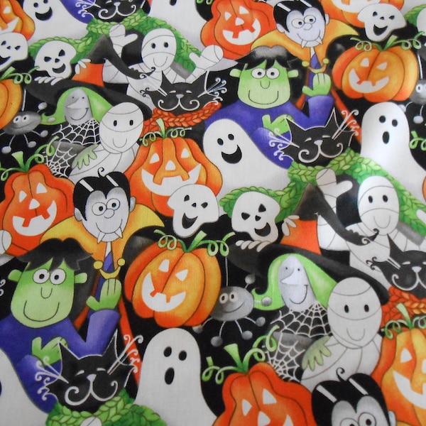 Halloween Here we  glow Henry Glass Baumwolle Patchworkstoff 50x110 cm