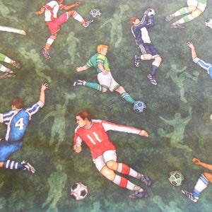 Football Soccer Player Goalkeeper Quilting Treasure Cotton Patchwork Fabric 50 x 110 cm image 4