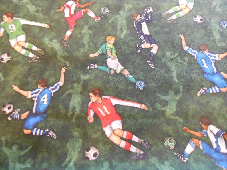 Football Soccer Player Goalkeeper Quilting Treasure Cotton Patchwork Fabric 50 x 110 cm image 4