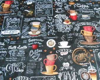 Coffee Cups Cappuchino Espresso Timeless Cotton Patchwork Fabric 50 x 110 cm