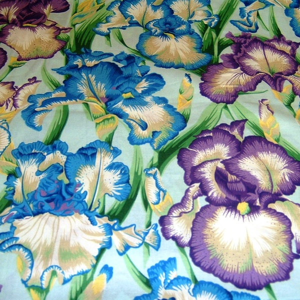 Iris Schwertlilie    Kaffe Fasett   Baumwolle  Patchworkstoff 50x110 cm