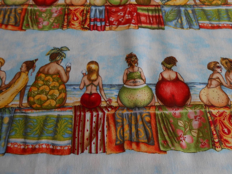 Fruit Ladies Elisabeth Studios 47x110 cm Stripe Meer Bademode Baumwolle Patchworkstoff Bild 4