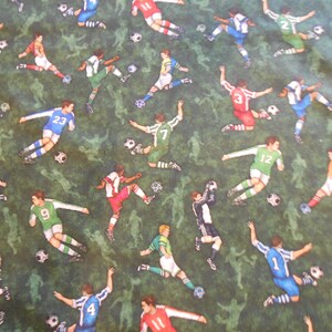 Football Soccer Player Goalkeeper Quilting Treasure Cotton Patchwork Fabric 50 x 110 cm image 2