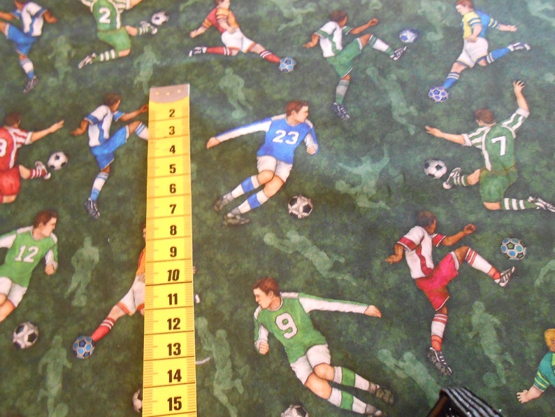 Football Soccer Player Goalkeeper Quilting Treasure Cotton Patchwork Fabric 50 x 110 cm image 3