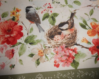 Robins Nest Border Flowers Wilmington Blessed by nature katoenen patchwork stof 50 x 110 cm