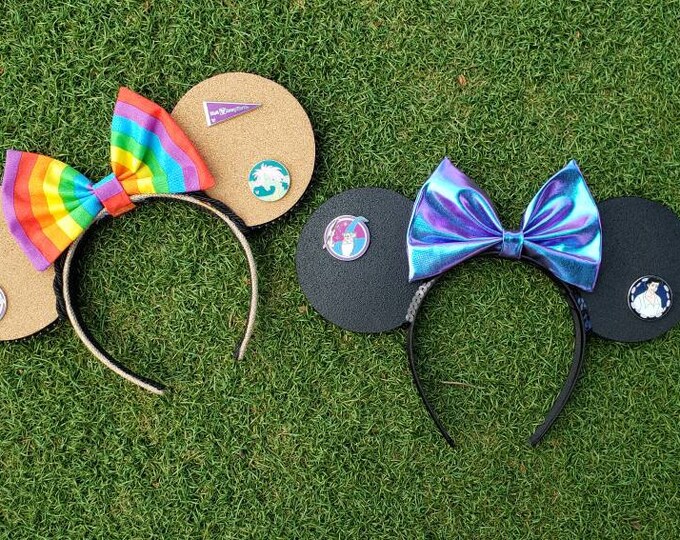 Black Corkboard Pin Trading Mouse Ears Etsy