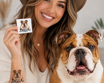 Dog Birthday Party Favors, Custom Pet Temporary Tattoos, Personalized Puppy Face Tattoo, Pet Birthday Favor, Dog Photo Party Tattoo