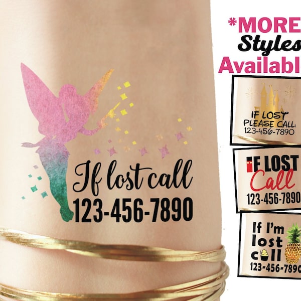 Safety Tattoos, Kids Tattoo, Child Tattoo, Child Safety, Child Identification, Fairy Tattoo, Travel Tattoo, Tinkerbell Contact tattoo Tattoo