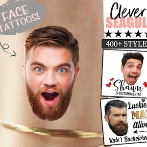 Bachelorette Party Favors l Bachelorette Tattoo, Bachelorette Party Favor, Bride Gift,Groom&#39;s Face Tattoo, Bride Tattoo, Funny Gift, custom