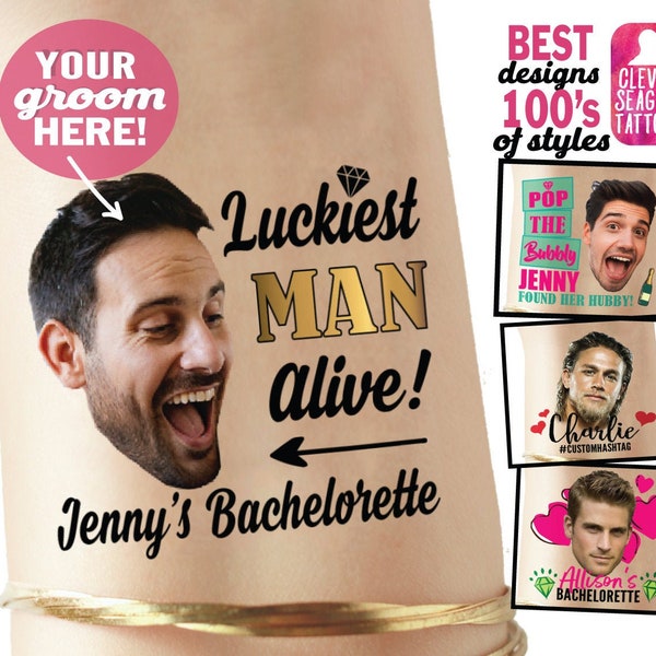 Bachelorette Party Favor - Bachelorette Tattoo - Bachelorette Party Favors - Groom's Face Tattoo - Bride Tattoo - Bride Gift - Funny Gift