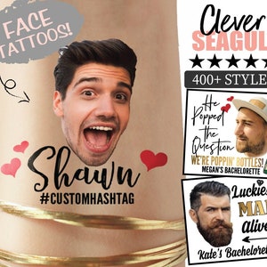 Bachelorette Party Favors - Bachelorette Tattoo - Bachelorette Party Favor - Groom&#39;s Face Tattoo - Bride Tattoo - Bride Gift - Funny Gift