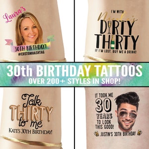 Dirty thirty tattoos 30th birthday tattoo birthday girl birthday games milestone birthday birthday accessory thirtieth birthday image 1
