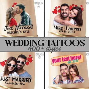 PHOTO TEMPORARY TATTOO, Custom Face Tattoo, Photo Temporary Tattoo, Couple Tattoo, Bride Tattoo, Wedding Favors, Face Tattoo, Wedding Tattoo