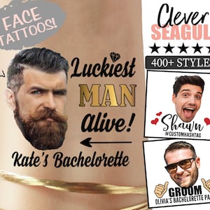 Custom Temporary Tattoos, Custom Tattoos, Custom Face Tattoos, Photo Temporary Tattoos, Couple Tattoos, Bachelorette Tattoos, Face Tattoos