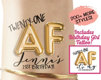 21st birthday gift, 21 AF, 21af, twenty one, 21st birthday party, finally 21, finally legal, 21st birthday sash, 21st birthday favor tattoo