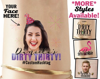 Dirty thirty tattoos - 30th birthday tattoo - birthday girl - birthday games - milestone birthday - birthday accessory - thirtieth birthday