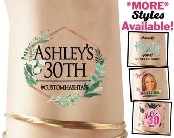In Memory of My 20's, 30th Birthday Party Custom Personalized Temporary Tattoos | 30th birthday for her, for him, birthday tattoos, 40th