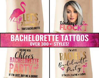 LET'S FLAMINGLE custom temporary tattoos | let's flamingle, personalized tattoo, flamingle with me, flamingo party, flamingo bachelorette