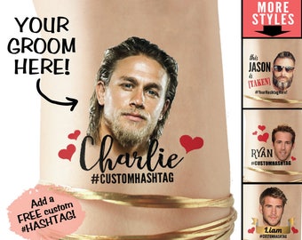 Bachelorette Party Favor - bachelorette tattoo - groom face tattoo - custom face tattoo - bride gift - groom tattoo - custom photo tattoo