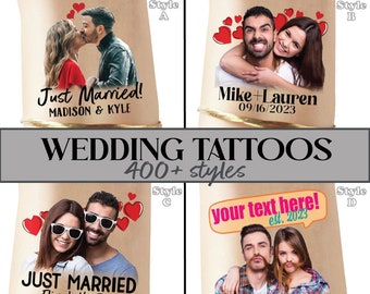 PHOTO TEMPORARY TATTOO, Custom Face Tattoo, Photo Temporary Tattoo, Couple Tattoo, Bride Tattoo, Wedding Favors, Face Tattoo, Wedding Tattoo
