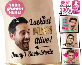 Bachelorette Party Favor - Bachelorette Tattoo - Bachelorette Party Favors - Groom&#39;s Face Tattoo - Bride Tattoo - Bride Gift - Funny Gift