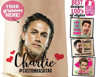 Bachelorette Party Favor - bachelorette tattoo - groom face tattoo - custom face tattoo - bride gift - groom tattoo - custom photo tattoo