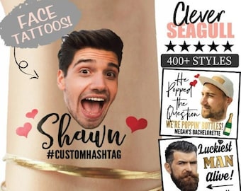 Bachelorette Party Favors - Bachelorette Tattoo - Groom Tattoo - Funny Party Favors - Face Tattoo - Custom Tattoos - Tattoo for her