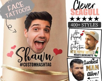 Bachelorette Party Favor - bachelorette tattoo - groom face tattoo - custom face tattoo - bride gift - groom tattoo - custom photo tattoo