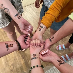 Custom personalized bachelorette party favor photo temporary tattoos, Groom face tattoos, party tattoos, groom tattoo, bachelorette favors