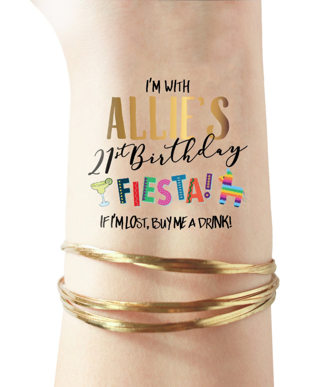 Set of Fiesta Birthday Party Tattoos, Mexican Birthday, Fiesta Birthday ...