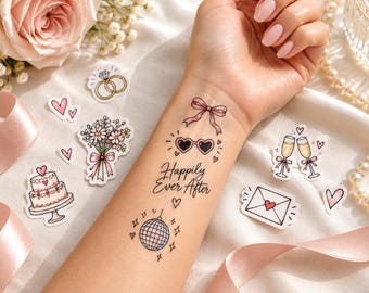 Wedding Temporary Tattoo Sheets | Fun Reception Party Favors