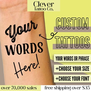 Temporary tattoos custom text custom name fake tattoo fun gift friend tattoos party favors name tattoo personalized fun party gift tattoos