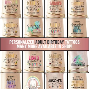 50th Birthday Party Favors 50 and fabulous, fifty and fabulous, cheers to 50 years, 50th birthday for women, for men, custom tattoos, gift image 9