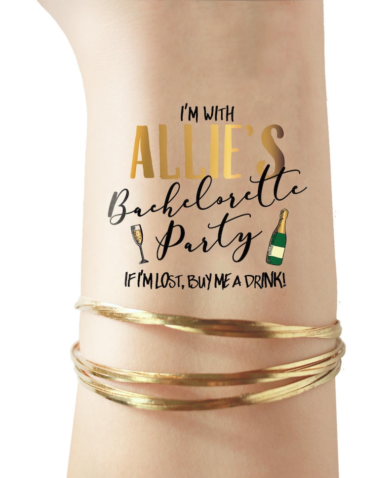 gold temporary tattoos bride tribe bachelorette party favors hen Bachelorette Party Tattoos bachelorette tattoos custom bridesmaid gift