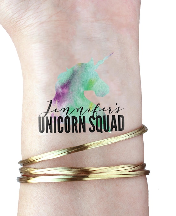Personalized Bachelorette Tattoo for Backyard Bash or Night Out Rainbow  Tattoo Design Unicorn Dust Color Rainbow Birthday Theme 