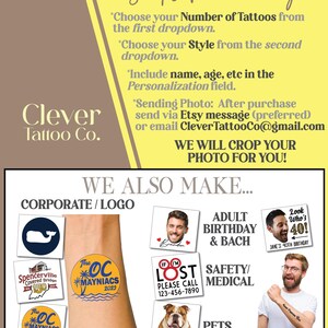 One Happy Dude custom birthday party favors - temporary tattoos - boy first birthday - Kids birthday decor ideas - face tattoo stickers blue image 10