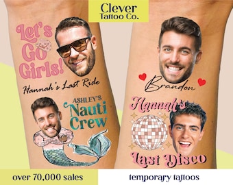 Bachelorette Party Favor - Bachelorette Tattoo - Bachelorette Party Favors - Groom's Face Tattoo - Bride Tattoo - Bride Gift - Funny Gift
